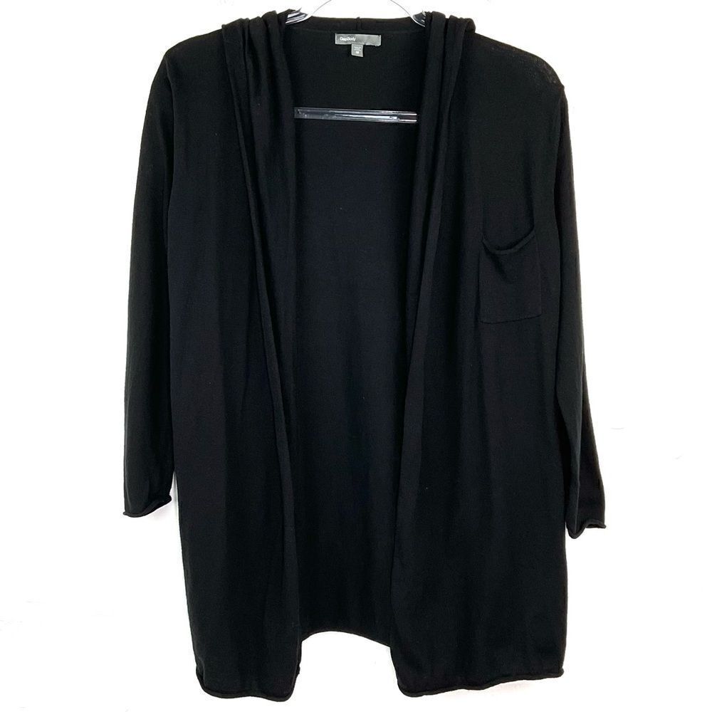 Gap Body Black Hooded Open Front Long Sleeve Cardigan Sweater XS